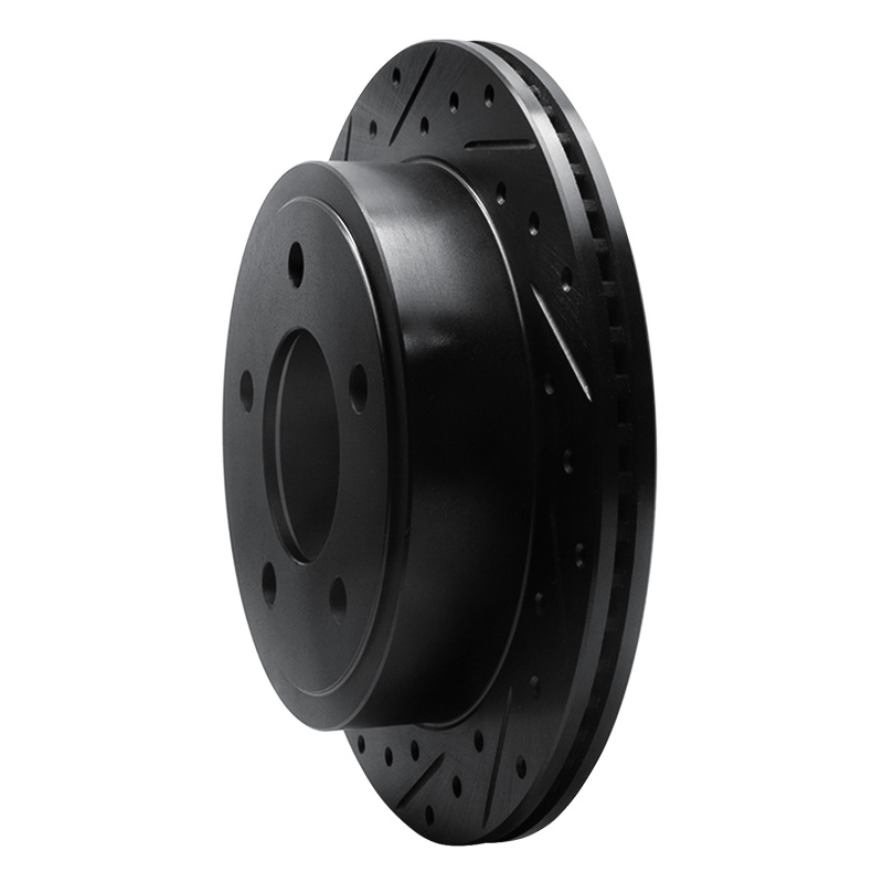 Dodge Ram 1500 Van Brake Rotor (1) - Rear Left - R1 Concepts - Drilled & Slotted - Black - 2003